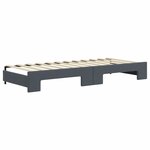 vidaXL Lit de jour avec gigogne et matelas gris foncé 80x200cm velours