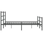 vidaXL Cadre de lit métal avec tête de lit/pied de lit noir 193x203 cm