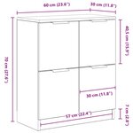 Buffet en chêne noir vidaXL - 60 x 30 x 70 cm - Fabriqué en bois d'ingénierie