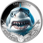 Monnaie SHARK World Wildlife Colored 1 Oz Argent 20 Francs Congo 2026 (PRÉCOMMANDE)