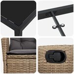 vidaXL Ensemble de salle à manger pour jardin 5 Pièces Beige polyrotin