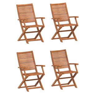 vidaXL Chaises pliables de jardin lot de 4 bois massif d'acacia