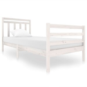 vidaXL Cadre de lit sans matelas blanc bois massif 90x200 cm