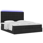 VidaXL Cadre de lit ottoman avec matelas noir 200x200cm tissu