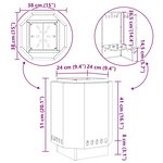 vidaXL Foyer sans fumée Marron 38 x 38 x 51 cm Acier
