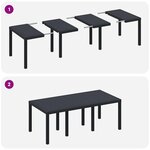 vidaXL Table de Jardin Anthracite 200 x 100 x 73 cm polyrotin