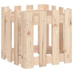 vidaXL Jardinière avec design de clôture 40x40x40 cm pin massif