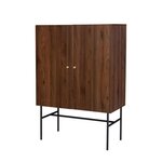 Buffet haut 2 portes 1 tiroir - Bois et métal - LODGE - 90 x 39 5 x 130