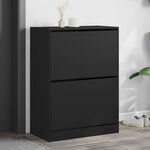vidaXL Armoire à chaussures 2 tiroirs rabattables noir 80x42x108 cm