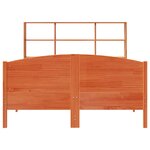 vidaXL Lit bibliothèque sans matelas cire marron 135x190 cm pin massif