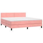 vidaXL Sommier à lattes de lit avec matelas LED Rose 160x200 cm
