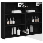 vidaXL Armoire Miroir de Salle de Bain Chêne noir 50 x 14 5 x 70 cm