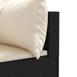 vidaXL Salon de jardin 6 Pièces avec coussins Noir Résine tressée