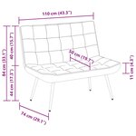 vidaXL Banc gris clair 110x74x84 cm velours
