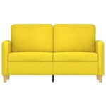 vidaXL Canapé à 2 places Jaune clair 120 cm Tissu