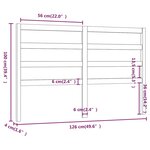 vidaXL Tête de lit Gris 126x4x100 cm Bois massif de pin
