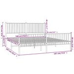 vidaXL Cadre de lit métal sans matelas avec pied de lit noir 180x200cm