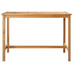 vidaXL Table de bar Naturel 150 x 75 x 105 cm Bois de teck massif