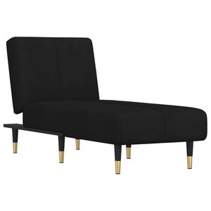 vidaXL Chaise longue noir velours