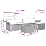 vidaXL Ensemble de canapé de jardin 6 Pièces Noir Poly rotin