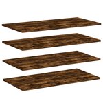 vidaXL Étagères murales 4 Pièces chêne fumé 80x40x1 5cm bois d'ingénierie