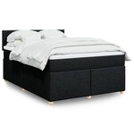vidaXL Sommier à lattes de lit avec matelas Noir 140x190 cm Tissu