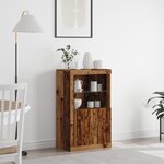 Buffet vidaXL avec lumières LED en bois vieilli 60 5x37x100 cm
