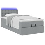 vidaXL Lit ottoman avec matelas gris clair 100x200 cm tissu