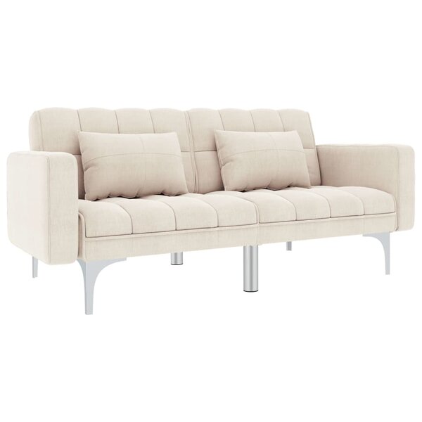 vidaXL Canapé-lit crème tissu