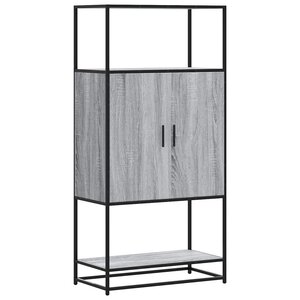 vidaXL Buffet haut sonoma gris 68x35x139 cm bois d'ingénierie et métal