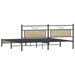 vidaXL Cadre de lit en métal sans matelas chêne sonoma 200x200 cm