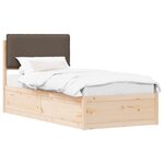 vidaXL Cadre de lit avec tête de lit rembourrée Taupe 100 x 200 cm