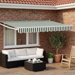 vidaXL Auvent rétractable électrique Vert et blanc 3 x 2 5 m