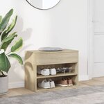 vidaXL Banc à chaussures Chêne sonoma 60x30x45 cm Bois d’ingénierie