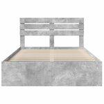 vidaXL Cadre de lit Gris Béton 150 x 200 cm Pin massif
