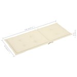 vidaXL Chaises de jardin lot de 4 avec coussins crème Bois teck solide