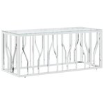 vidaXL Table basse 110x45x45 cm acier inoxydable et verre