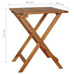 vidaXL Ensemble de bistro pliable 3 Pièces avec coussins Acacia solide
