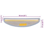 vidaXL Tapis d'escalier autocollants 15 Pièces 56x17x3 cm Bleu