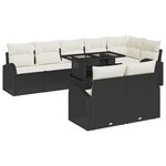 vidaXL Ensemble de 9 Pièces de Canapés de Jardin avec Coussins Noir Poly Rattan