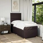 vidaXL Sommier à lattes de lit avec matelas Marron foncé 100x200 cm