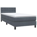 vidaXL Sommier à lattes de lit et matelas gris foncé 90x210 cm velours