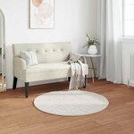 vidaXL Tapis en Fourrure Synthétique de Lapin Olite Crème Ø 80 cm