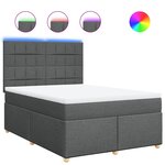 vidaXL Sommier à lattes de lit avec matelas Gris foncé 160x200cm Tissu