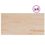 vidaXL Dessus de table 4Pièces 100x50x1 7cm rectangulaire bois pin massif