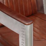 vidaXL Fauteuil en style d'aviation marron cuir véritable