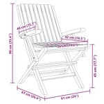 vidaXL Chaises de jardin pliantes lot de 6 61x67x90cm bois massif teck