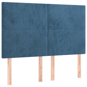 vidaXL Tête de lit Bleu foncé 144 x 5 x 118/128 cm Velours