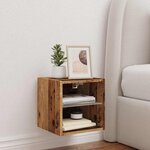 vidaXL Meuble TV mural avec lumières LED vieux bois 30x28 5x30 cm