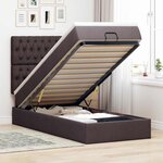 vidaXL Cadre de lit ottoman avec matelas marron foncé 100x200 cm tissu